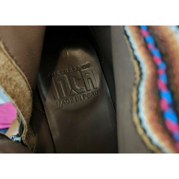 Anthropology Fortress of Inca Fringed Ankle Boots Womens Size 6 Brown Suede Boho - Picture 7 of 12